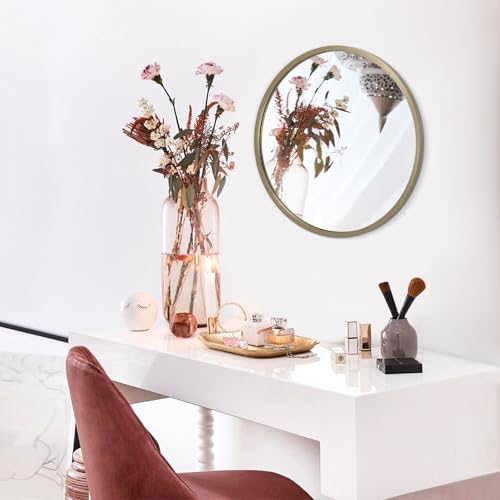 Image of AOAOPQ Mirror Wall for Bathroom Metal Brushed Frame Wall Mounted Home Living Room Entryway Bedroom Bronze