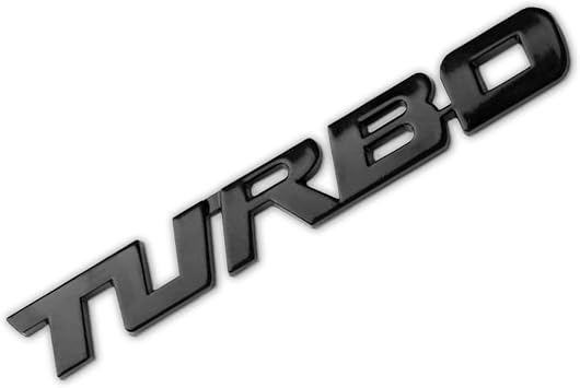 Turbo Car Emblem, 3D Metal Turbo Badge for Auto Side Body Fender Trunk, Automotive Replacement Decoration Decal Sticker, Tailgate Letter Nameplate Universal for All Vehicles Trucks SUV Black