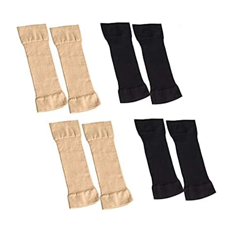 XLKJ 4 Pares Mangas de Brazo de Mujer, Protección UV y Compresión Cover