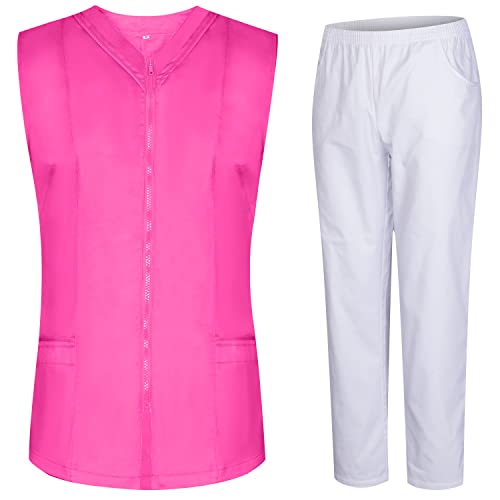 MISEMIYA - Peeling-Set für Damen – Arztuniform Damen mit Hemd und Hose – Medizinische Uniform – 818-8312 - Large, Rosa 22