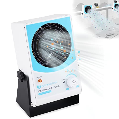 ESD Soplador de aire Antiestático AC Soplador de Aire Ionizante Aguja de Iones Incorporada Equilibrio de Iones de ±10V Eliminación Estática Rápida Volumen de Aire Ajustable de 45-110CFM Ruido Bajo Cover