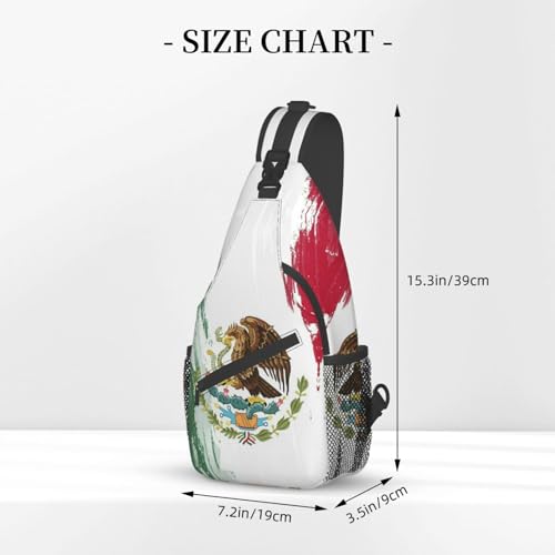 ASYG Mexico Sling Bag Mexico Flag Crossbody Chest Daypack Casual Backpack Shoulder Bag Hiking Bag Mexican Bag3