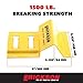 Erickson Wheel Chock Tie-Down Kit, 2 in x 7.5 ft, Double Slotted E-Fitting, Fits 10 in-30 in Tires, 1500 lb Ratchet Straps - Secures ATV, UTV, SxS, Mower & More