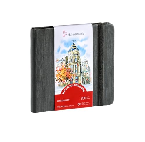 Hahnemühle Watercolour Book, 200 g/m², Fine Grain, 30 Sheets, Natural White, 14 x 14 cm