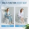 OasisSpace Raised Toilet Seat with handles - 300lbs Heavy Duty Commode chair with Safety Frame, Adjustable stand alone elongated risers with arms for Elderly, Handicap, Disabled