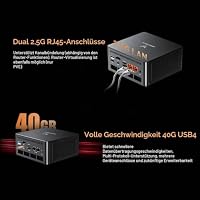 MINIS FORUM UM890 Pro Mini PC, AMD Ryzen 9 8945HS AI Processor (8C/16T, up to 5.2GHz), Radeon 780M, 32GB DDR5, 1TB PCIe 4.0 SSD, USB4, HDMI 2.1, DP 1.4, OCuLink, Dual 2.5G LAN, Wi-Fi 6E, BT 5.2 – Ansicht 8