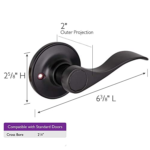Image of Design House Springdale One-Sided Non-Turning Dummy Door Lever, Matte Black, Decorative Interior Door Handle for Closet, Pantry, and French Doors, Reversible Surface Mount Hardware, 778878