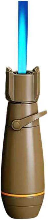 Cool Torch Lighter for Camping Outdoor, Refillable Butane Lighters with Big Blue Flame，Cooking Torches, Safety Lock for Campfires Kitchen Hiking Candles Fireplace BBQ(Butane Gas Excluded) (CC)
