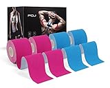 Kinesiology Tape (4 Pack) Athletic Tape 16.4ft Water Resistant Kinetic Uncut Sports Tape for Knees,