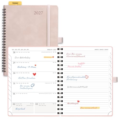 POPRUN Kalender 2027 ca. A5 Spiralbuch mit Softcover