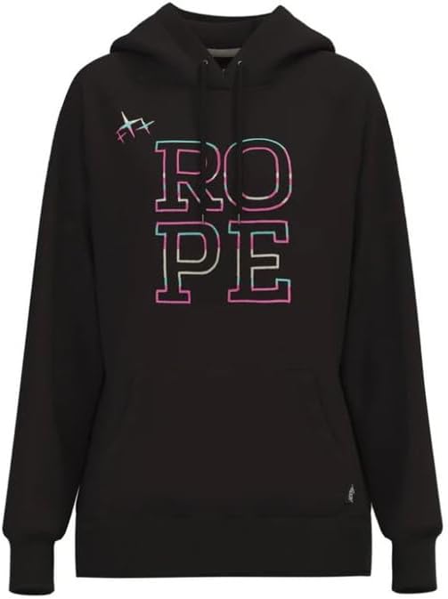 Black Hoody with Multi Color Logo 'Rope Like A Girl' by Hooey