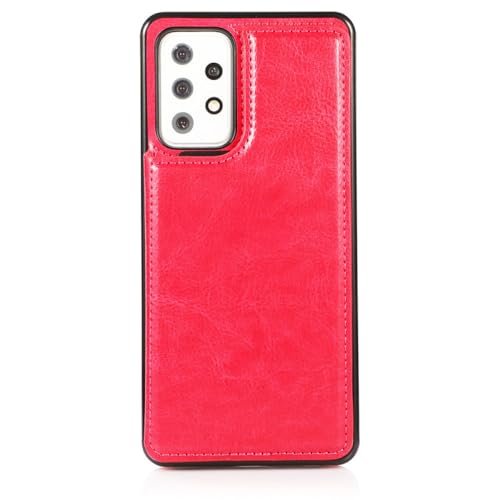 Étui en cuir pour Samsung Galaxy S23 FE finition soignée rose rouge