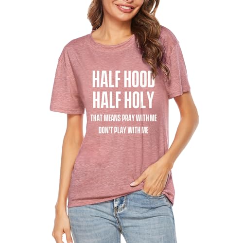 Aoymay Half Hood Half Holy Sweatshirt Women Ladies Casual Crewneck Short Sleeve Pullover Tops Tee Shirt 2027