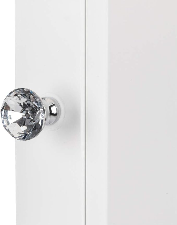 Botiquín para baño blanco con espejo, armario de almacenamiento para baño montado en pared con puerta de vidrio simple y estante ajustable miniatura 7