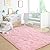 Fluffy Soft Kids Room Rug Baby Nursery Decor, Anti-Skid Large Fuzzy Shag Fur Area Rugs, Modern Indoor Home Living Room Floor Carpet for Children Boys Girls Bedroom Rugs, Pink 4 x 5.9 Feet