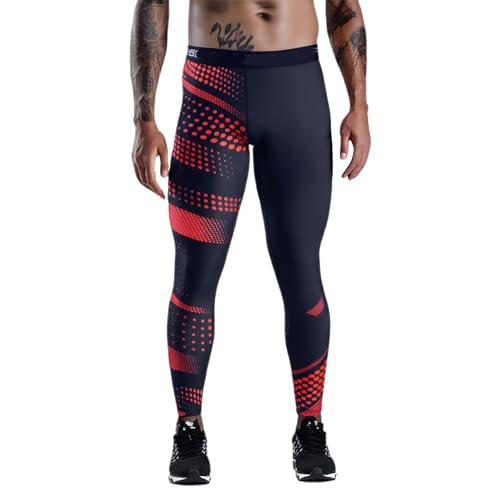 Generisch Pantaloni a compressione da uomo, lunghi, traspiranti, leggings sportivi da palestra, mimetici, a compressione, per running, per bodybuilding, biancheria funzionale ad asciugatura rapida, O
