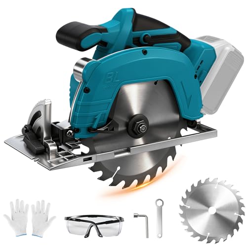 Roadtime 7 Zoll Akku-Kreissäge für Makita 18 V Akku(ohne Akkus),Professional Mini Handkreissäge mit 1pcs 180 * 60 Holzsäge Klingen,ideal für Holz, Weichmetall, Kunststoff, Fliesen