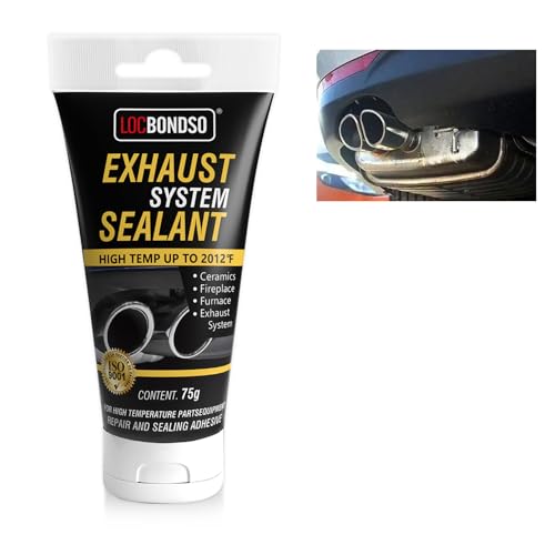 LOCBONDSO Exhaust Repair Kit 1100C for Car/Motorcycle - Exhaust Sealant Sealing Tape Assembly Paste Gray Odorless Sealing Paste Waterproof and Heat-Resistant Exhaust Repair Paste (75.0 Grams)