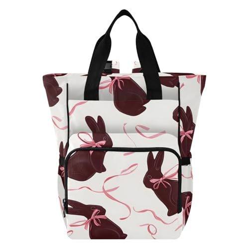 OWFKAY Wickeltasche Rucksack mit braunem Kaninchenmuster