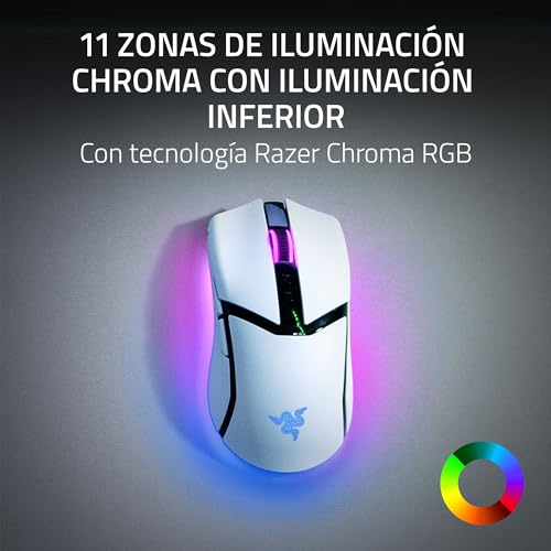 Razer Cobra Pro - mouse da gioco wireless con RGB - Sensore ottico Focus Pro con 30K DPI (10 pulsanti personalizzabili, HyperSpeed Polling 8K Hz, Bluetooth, illuminazione a 11 zone) Bianco - Immagine 2