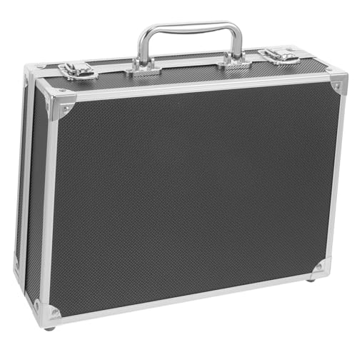 Portable Aluminum Tool Box Storage Case with Sponge Lining for Instruments and Documents Hard Briefcase for Men Organizer for Home Office and Workshops