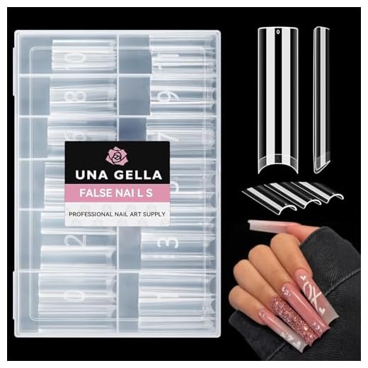 UNA GELLA Tapered Square Nail XXL Tips 120 PCS No C Curve Gel Extra Long Straight Nails Half Fake Trace for Acrylic Home DIY with Box