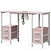 Manicure Table for Nail Tech, Nail Tech Table Station w/4 Storage Drawers & 2 Open Shelves, Nail Table w/Dust Collector for Beauty Salon Tech Station (Pink)