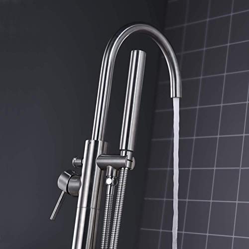 Ensemble de robinets de baignoire sur pied avec douchette intégrée - 5