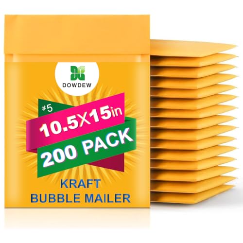 Kraft Bubble Mailers 200 Pack 10.5" x 15" #5