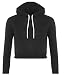 Womens Plain Crop Top Hoodies (M, Black)