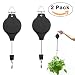 YBLNTEK 2 Plant Pulley Retractable Hanger Hanging Planters Flower Basket Hook Hanging Garden Baskets Pots and Birds Feeder Pull Down Plant Hanger with 2 Large Screw Hooks Ceiling Hooks