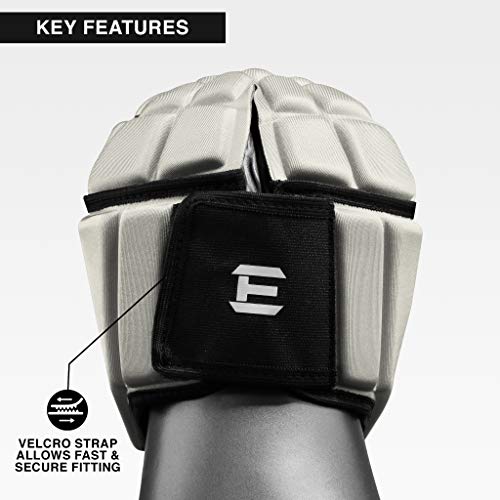 EliteTek Soft Padded Helmet Headgear Protection: 7on7 Tournaments, Flag Football, Team Sports, Training, Rugby, Lacrosse, Soccer, Practice & Epilepsy FITS Youth & Adult! (Silver, Large) - Thumbnail 5