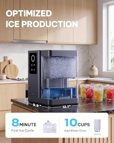 Image of Silonn Countertop Nugget Ice Maker with App & Voice Control, Automatic Self-Cleaning Ice Machine, 3L Large Tank, 40 lbs /24H Chewable Soft Ice, Portable Pebble Ice Maker for Home, Kitchen & Party
