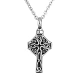 LovelyCharms Cross Urn Necklace for Ashes Stainless Steel Keepsake Memorial Cremation (Cross5)