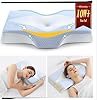 Mkicesky Orthopedic Memory Foam Pillow for Neck Shoulder Pain Relief - Ergonomic Neck Support Sleeping Pillow for Side, Back & Stomach Sleepers - Cervical Bed Pillow with Cooling Cover-Reading Pillow