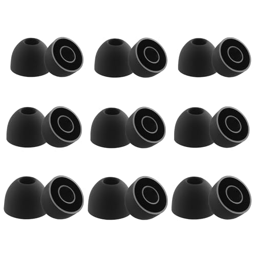 NANLANFAN Replacement Silicone Ear Tips for JLab Go Pop+ / JLab Go Air Pop/JLab Go Pop ANC Wireless Earbuds, 9 Pairs (S/M/L, Black)