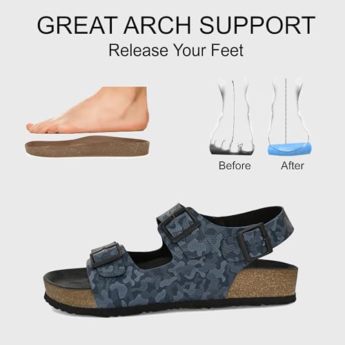 Image of Centrino Men's Berkin-Style Slip-On Sandals | Open Toe Design | Soft PU Footbed | Lightweight & Comfortable | Arch Support | On-Grip Sole | Casual Outdoor Wear (9215)