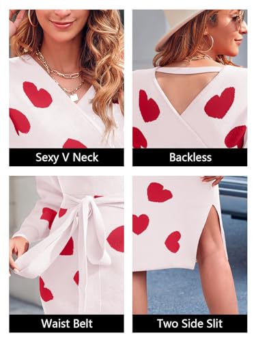 Image of Chang Yun Women's Long Maxi Sweater Dresses Sexy Wrap Batwing V Neck Slit Open Back Holiday Bodycon Dress with Belt