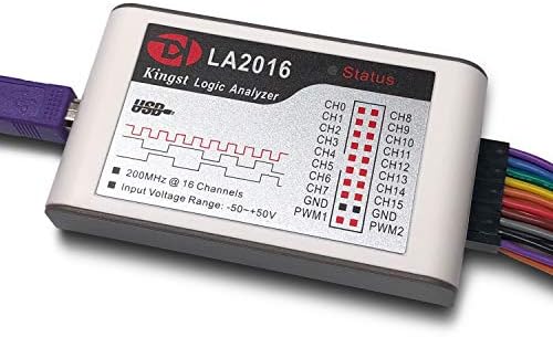LA2016 USB Logic Analyzer Full 16 Channels 200MHz Sampling Rate with The English PC Software Handheld Instrument, Support Windows (32bit/64bit),Mac OS,Linux