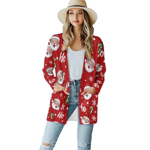 Image of Women's Lightweight Cardigans with Pockets Trendy Long Sleeve Open Front Cardigan Casual Tops Jackets Fall Oufits S-2XL