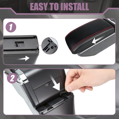 OYHCM Center Armrest for Opel Corsa E 2014-2018 Car Center Console Storage Box, Double Layer Compartment, Leather Car Seat Interior Accessories, Easy Install - Image 8