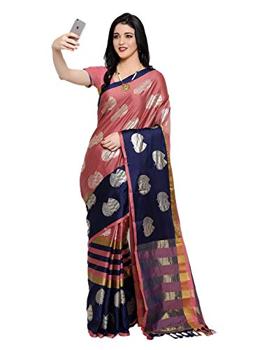 Image of DHRUVI TRENDZ Women's Cotton Silk Saree (DT-S1636 Purple)