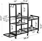 5-Tier Accueil Sac de rangement de gymnastique avec roues, rack de poids et tapis de yoga dumbbell organisateur, matériel de gymnase polyvalent support de rangement pour les accessoires de gym à domicile