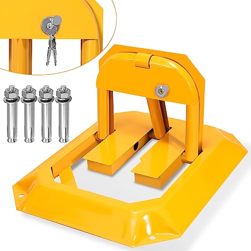 Blocco Parcheggio Pieghevole Eulenke - 2 Pezzi Con 6 Chiavi E Viti, Giallo, Per Cortili E Parcheggi - Foto 13