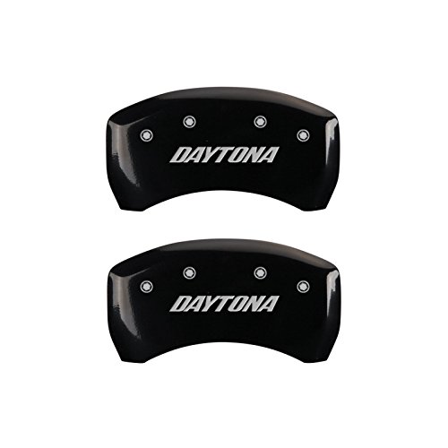 Image of MGP Caliper Covers - Brake Caliper Covers for 2011-2023 Dodge Challenger & 2011-2023 Dodge Charger (Requires Dual Piston Front Caliper) Front and Rear Set (Black, Daytona)
