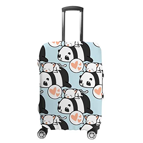 Housse de bagage lavable contre les rayures motif panda chat pour valise