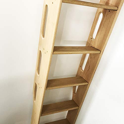 Oak Wood Ladder, Library Ladder, Unassembled - Tfk-Ldr-Md2-6, 7, 8 Foot X 16" Width - Hardware Included (8 Ft) #TOP1