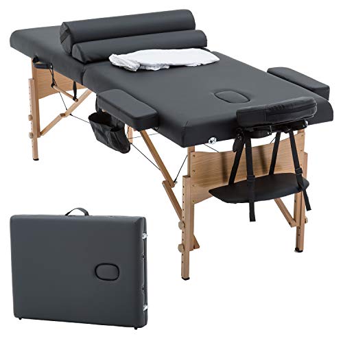 BestMassage Table Massage Bed Spa Bed 73 Inch Heigh Adjustable 2 Folding Portable Massage Table W/ Carry Case Salon Bed by BestMassage - Used condition - US$98.88