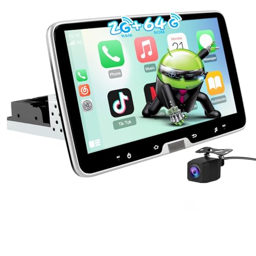 AWESAFE Autoradio 1 DIN Universel Android 13 avec Écran Tactile 10,1" Amovible, 2Go+64Go avec CarPlay sans Fil & Android Auto, GPS, Bluetooth WiFi, FM RDS, Mirror Link