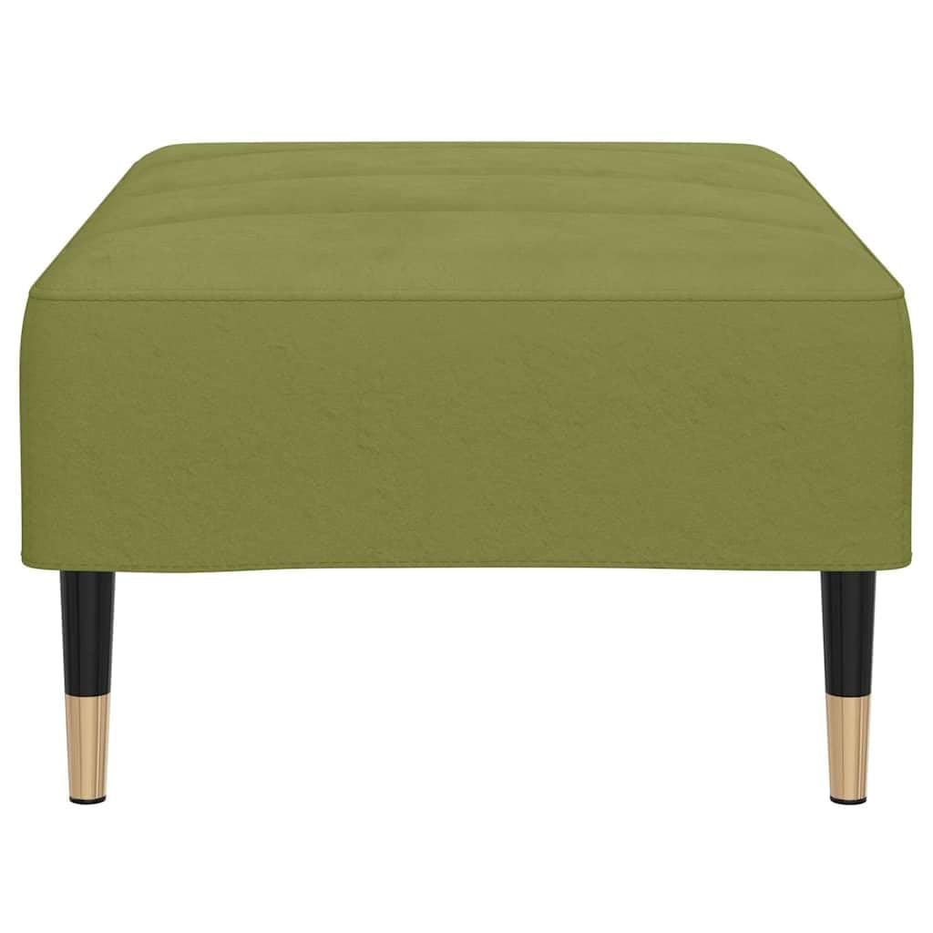 Poggiapiedi in velluto verde chiaro, 78 x 56 x 32 cm, imbottito, con telaio in metallo e imbottitura in schiuma, pouf per soggiorno, camera da letto, corridoio, contenitore versatile